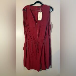 BloomChic Merlot Sleeveless Romper with Zipper Sz. 18/20 NWT